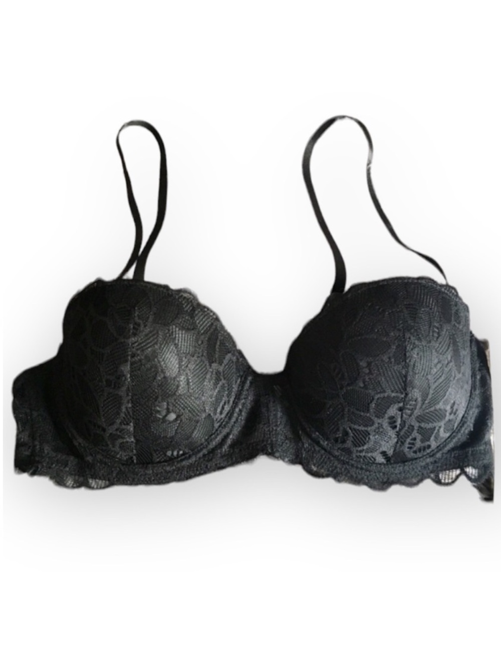 🆕 Nicole Miller Black Lace Convertible Strapless Bra